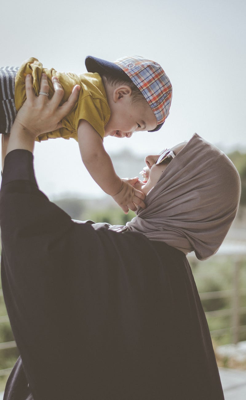 Joyful mother and child