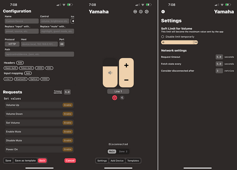 Managing smart devices with Volum app