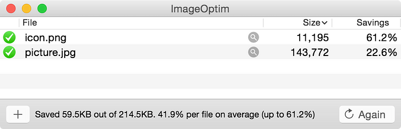 ImageOptim interface