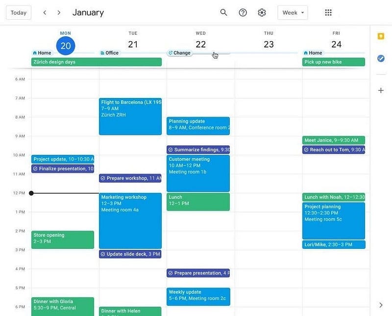 Calendar App for Time Blocking