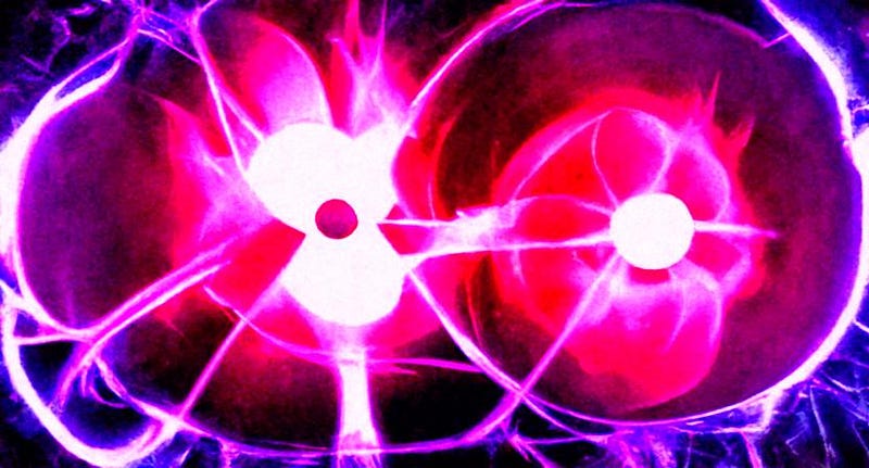 Artistic representation of nuclear fusion reaction