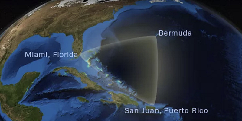 Map illustrating the Bermuda Triangle