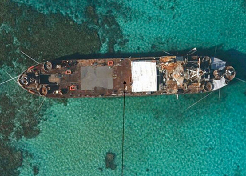 An abandoned vessel in the South China Sea