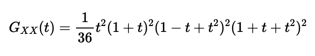 PGF for the sum of two dice