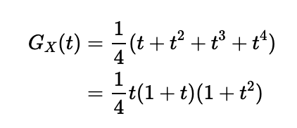 PGF for a single tetrahedral die