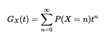 Probability generating function representation