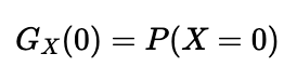 Evaluating PGF at t = 0