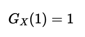 Evaluating PGF at t = 1