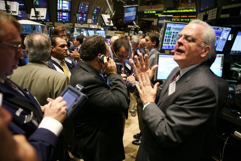 Wall Street in turmoil during the 2008 financial crisis