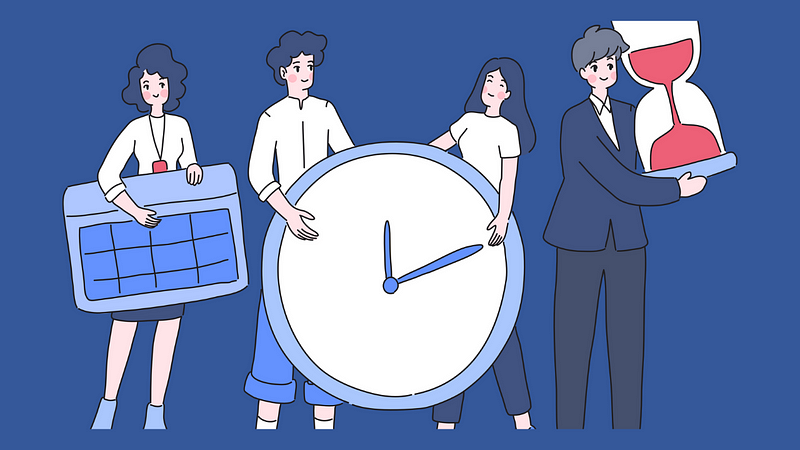 People managing their time effectively