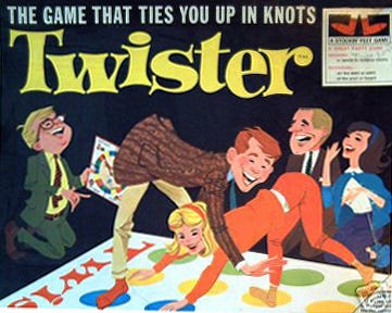 Twister game chaos at the party