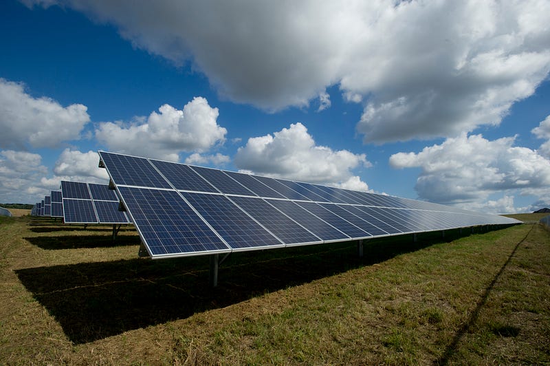 Solar panels harnessing sunlight for energy