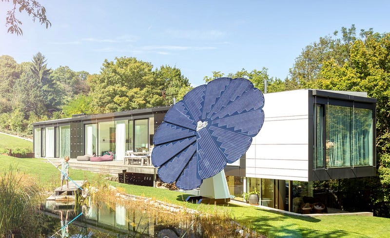 Smartflower capturing solar energy