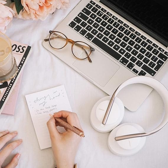 A cozy home office setup with ergonomic accessories