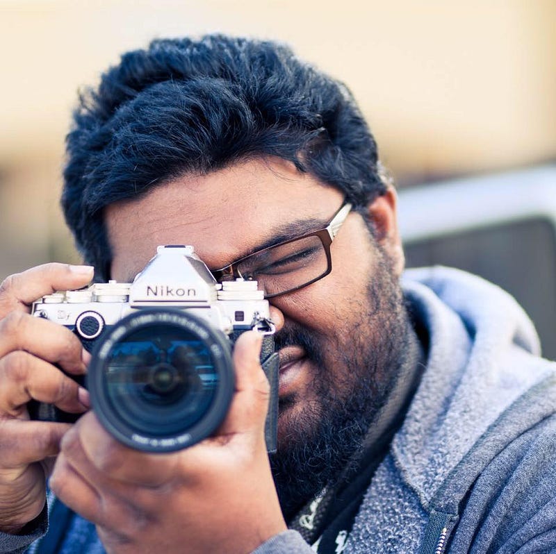 Author with a zoom lens