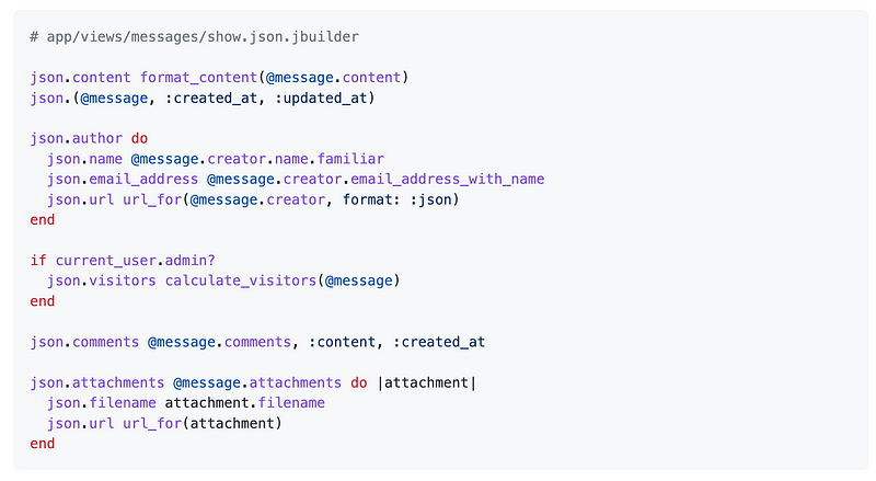 Jbuilder: Simplifying JSON structure creation.