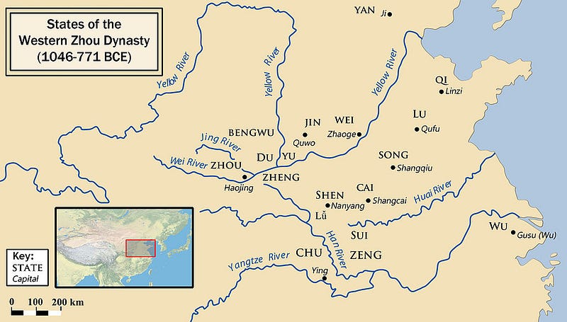 Zhou Dynasty Vassal States Map