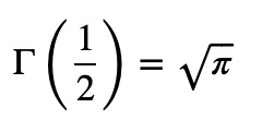 Value of the Gamma function at one-half