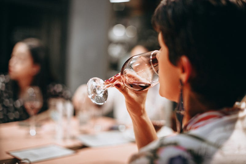 Smooth red wine after decanting