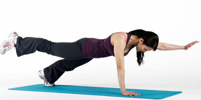 Plank with Contralateral Extensions Exercise Demonstration