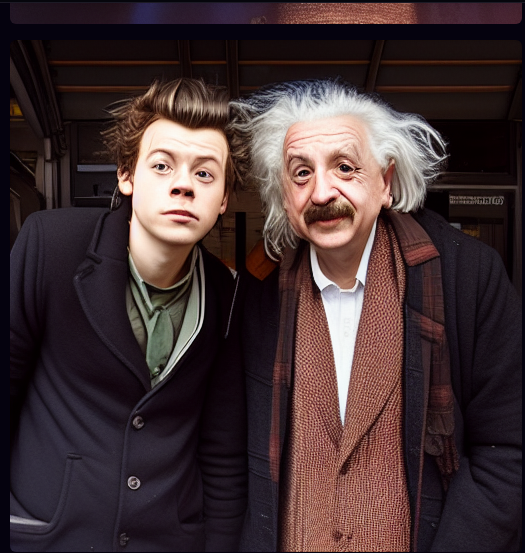 Harry and Albert on a train, symbolizing fame