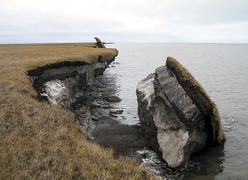 Glacier delta formation in the Arctic region