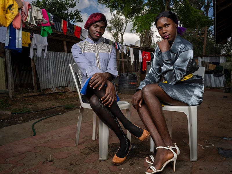 An image of two transgender women living safely after fleeing Uganda.