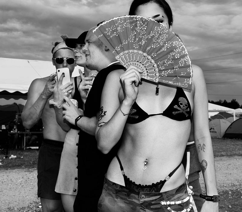 A lively scene from the Roskilde Festival by Jens Juul.