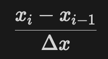 Backward difference calculation