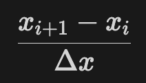 Forward difference calculation