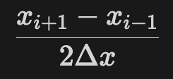 Central difference calculation