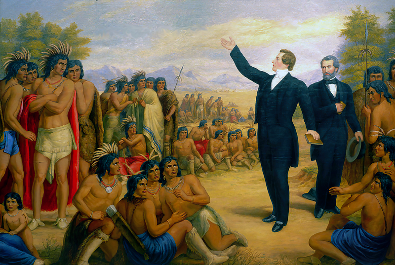 Joseph Smith preaching to Native Americans