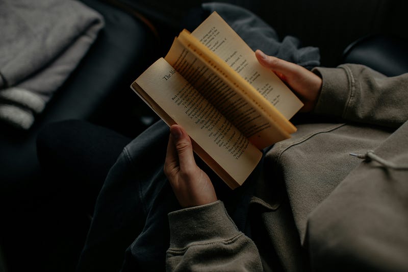 A cozy reading space with a book